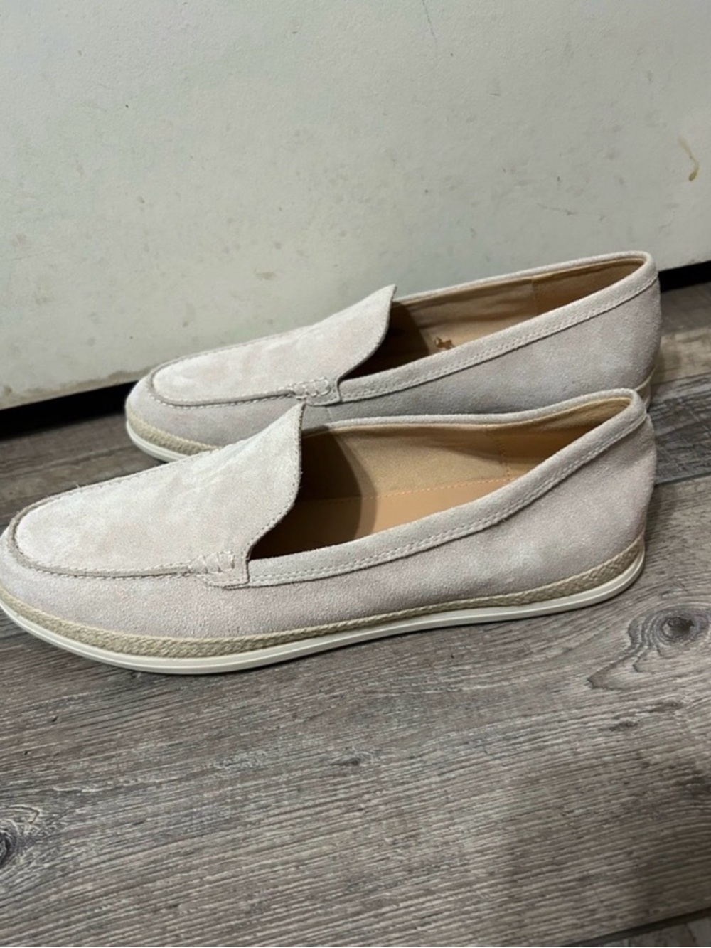 Marc Fisher Women's Suede Slip-On Loafers - Light Taupe - Picture 6 of 8